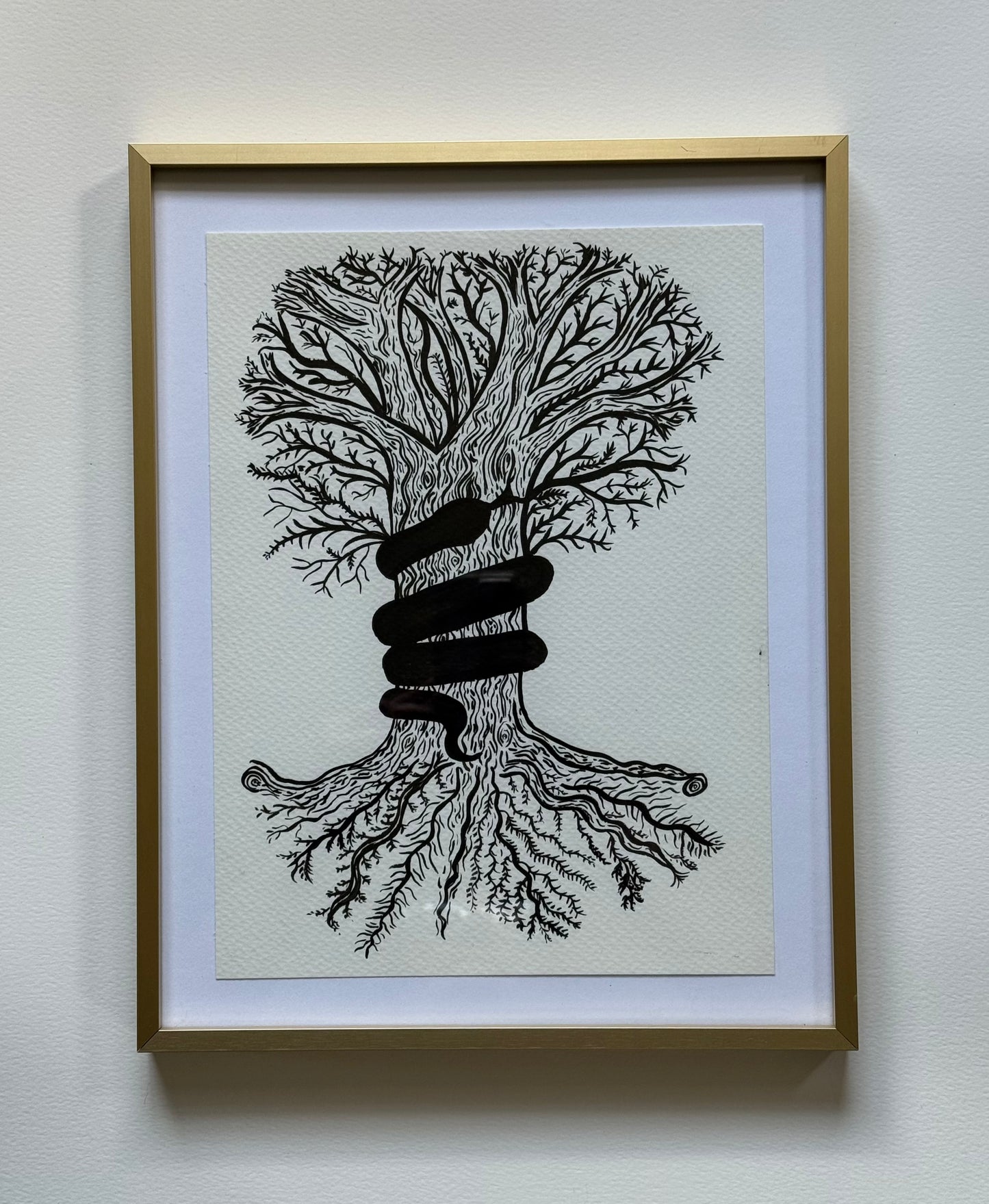 World Tree, original brush pen drawing