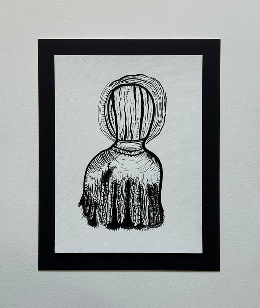 Weird Friend, original brush pen