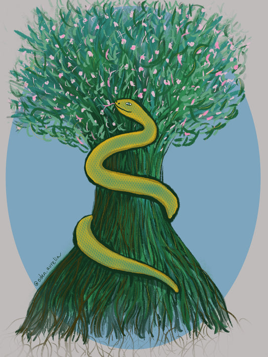 Yellow Snake in Tree