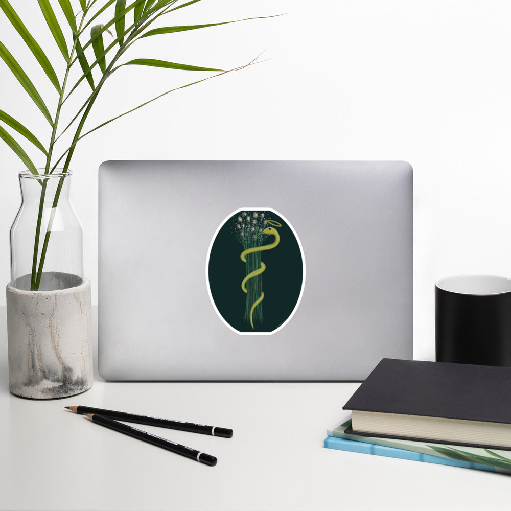 Snake and Flowers Sticker